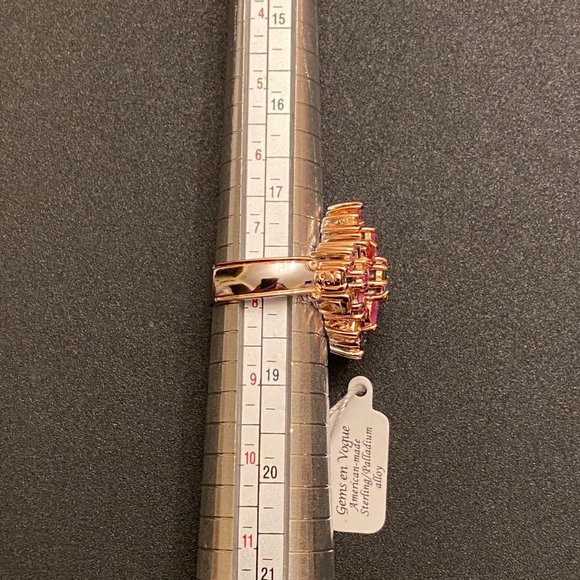 Gems en Vogue 18K Gold & SS, Multi-colored Gemstone Cocktail Ring, Size 7.75 - Picture 11 of 14